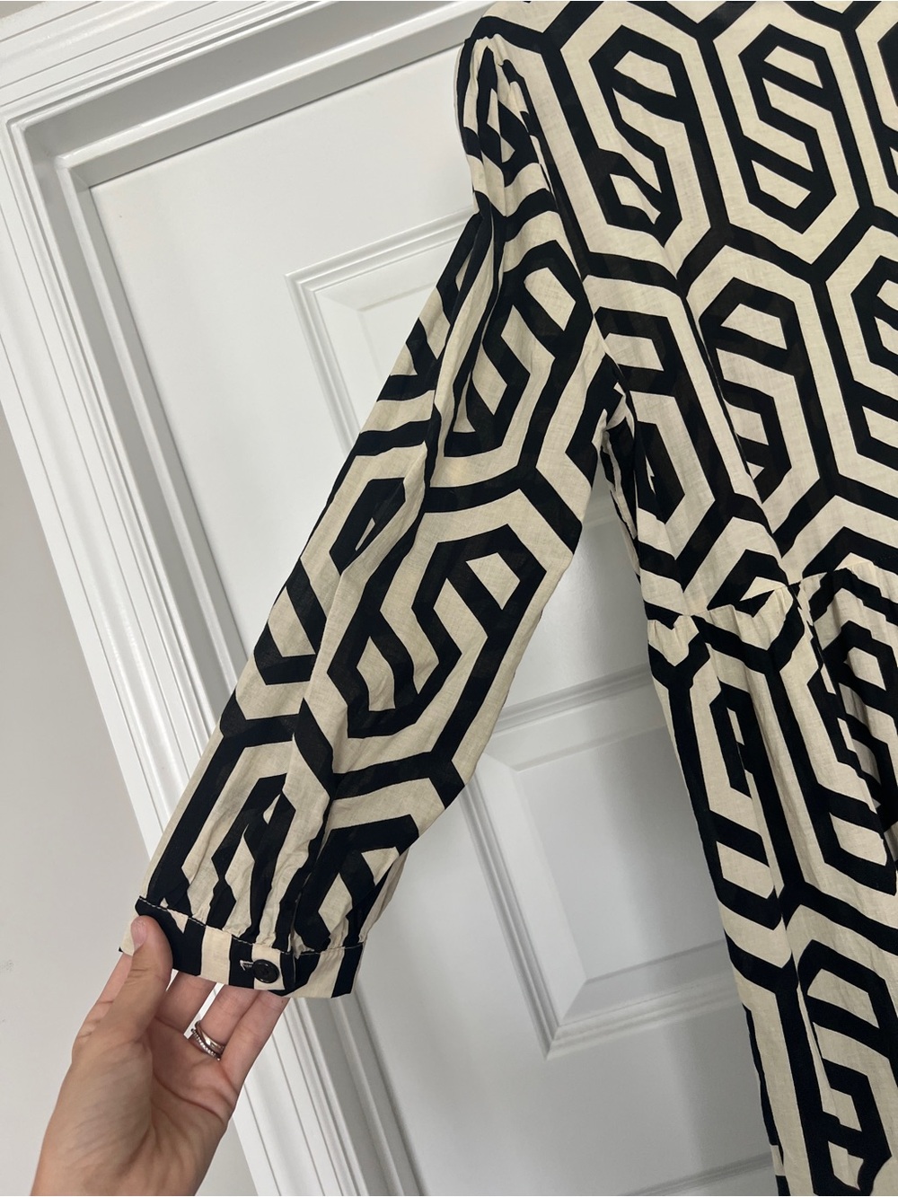 Zara Black & White Geometric Dress - Picture 8 of 8